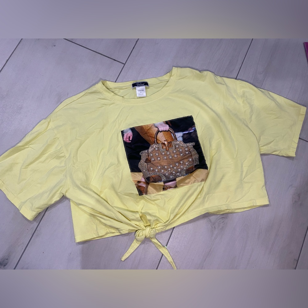 Vivid Light Yellow Graphic Tee